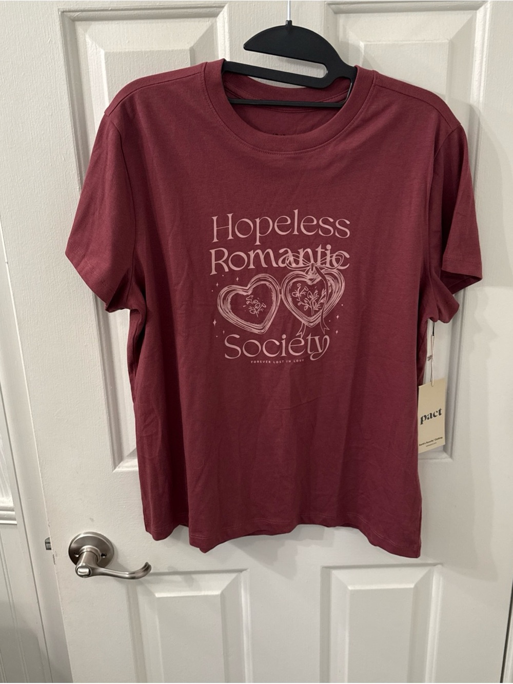 Pact Burgundy 'Hopeless Romantic Society' Short Sleeve Tee